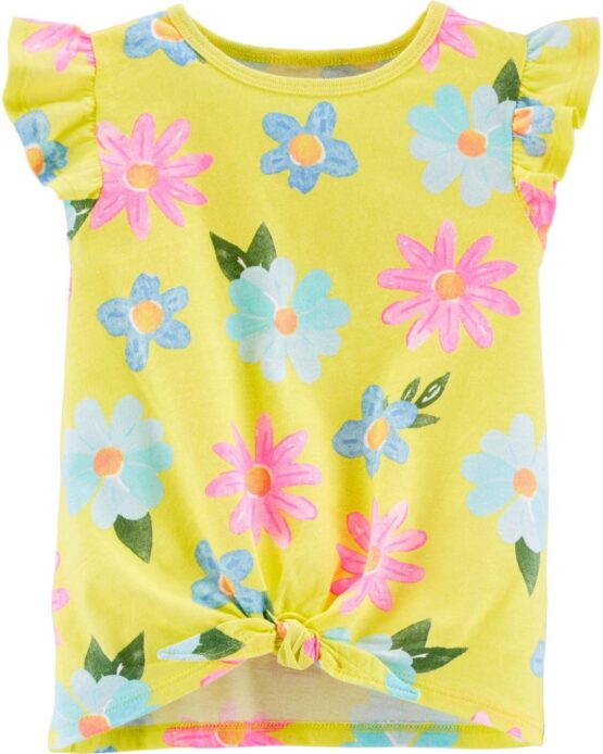 Carter's Floral Tie-Front Jersey Tee