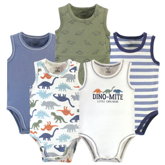 Organic Cotton Bodysuits, Bold Dinosaurs