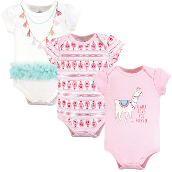 Cotton Bodysuits, 3-Pack, Llama