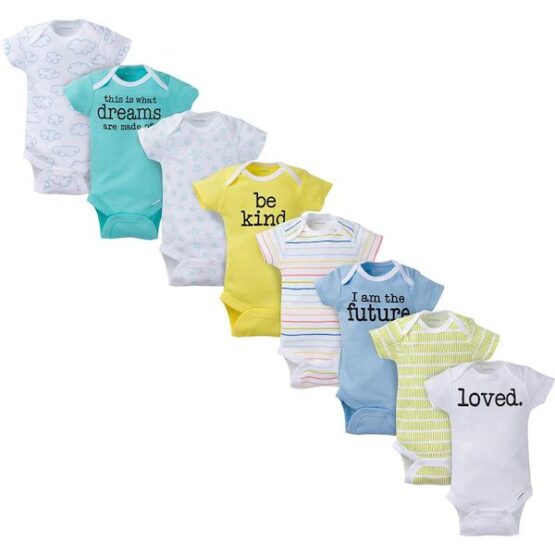 8-Pack Onesies® Brand Baby Boy or Girl Unisex Short Sleeve Bodysuits