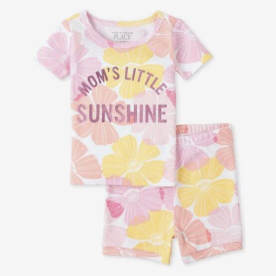 Children's Place Girls Sunshine Matching Snug Fit Cotton Pajamas