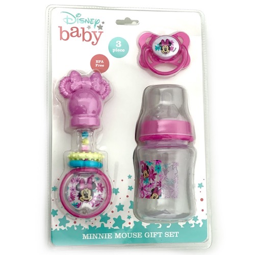 Disney Minnie Mouse Bottle Gift Set with Pacifier and Rattle