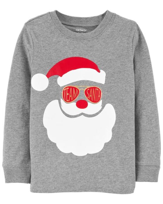 Carter's grey santa face Tee