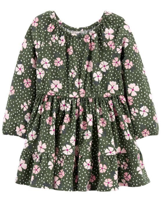 Carter's Olive Floral Dress