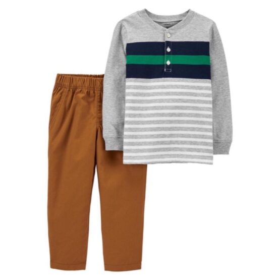 Carter's 2-Piece Striped Henley & Pant Set