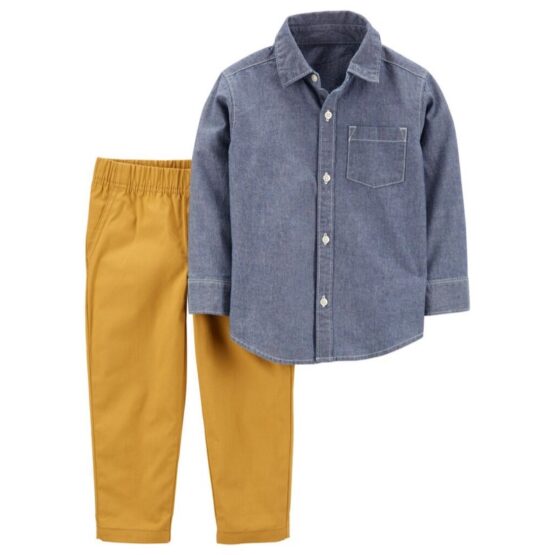Carter's 2-Piece Button-Front Shirt & Canvas Pant Set