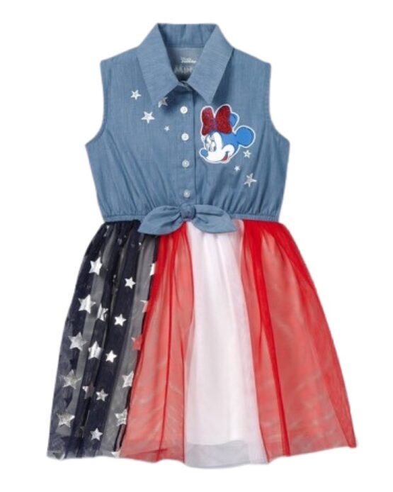 Minnie Mouse Denim Navy/Red Star Dress