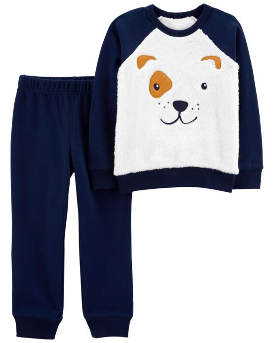 Carter's Toddler Navy 2-Piece Fuzzy Top & Fleece Pant Set