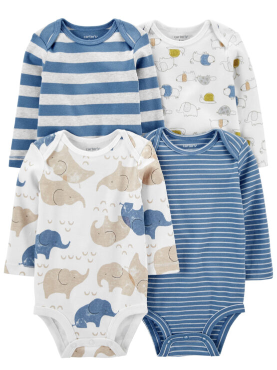 Carter's 4-Pack Long-Sleeve Bodysuits