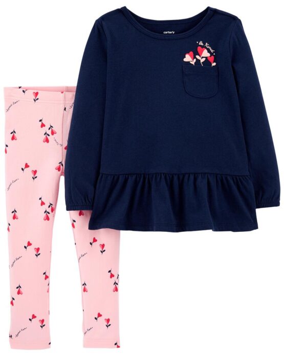 Carter's 2-Piece Heart Top & Floral Legging Set