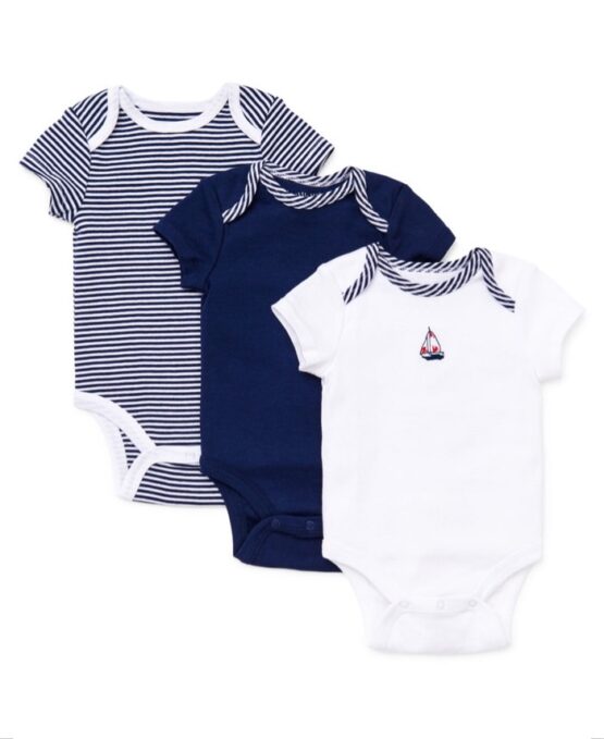 Littleme Sailboats 3-Pack Bodysuits