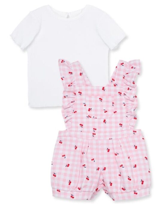 Little Me 2-pc Strawberry Ginham Jumper Set
