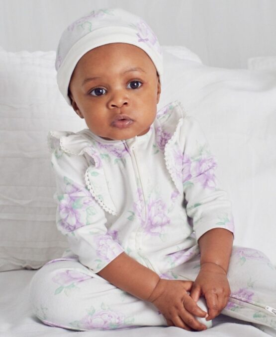 Littleme Floral One-Piece and Hat