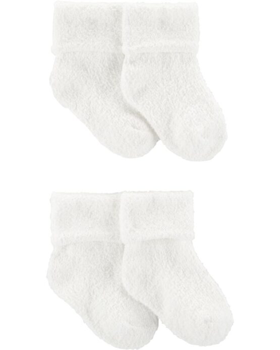 Carter's Baby Cream 4-Pack Foldover Chenille Booties