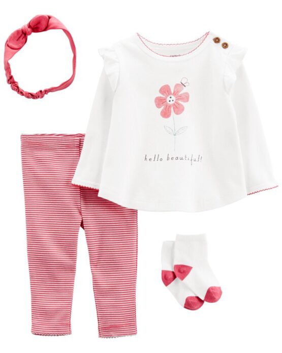 Carter's Baby Multi 4-Piece Hello Beautiful Outfit Set