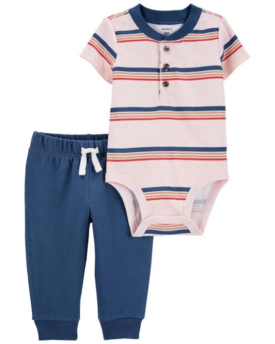 Carter's Infant Boy's 2-Piece Henley Bodysuit Pant Set