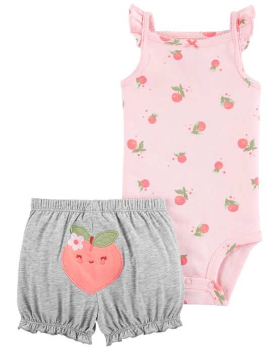 Carter's 2-Piece Peach Bodysuit & Short Set