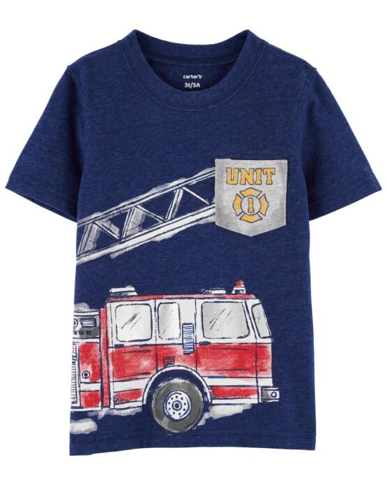 Carter's Navy FireTruck Graphic Tee
