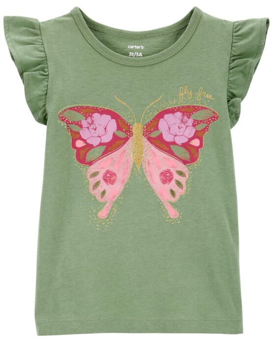 Carter's Baby Green Butterfly Flutter Tee