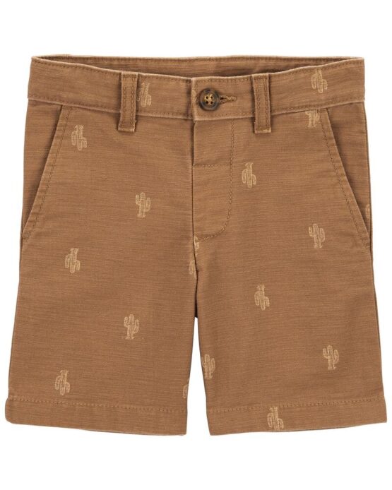 Carter's Toddler Brown Cactus Flat-Front Shorts