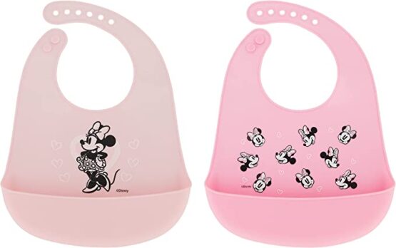 Disney Minnie Mouse 2 Pack Silicone Bibs