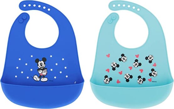Disney Mickey Mouse 2 Pack Silicone Bibs
