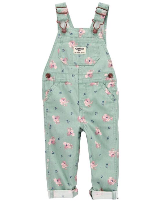 Oshkosh Baby Sage Floral Twill Overall