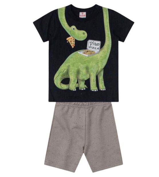 Brandili Dinosaur Pizza Short Set