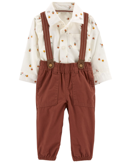 Carter's Baby Brown/Ivory 3-Piece Dress Me Up Set