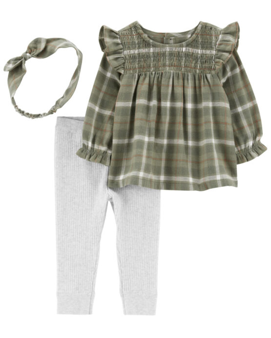 Carter's 3-Piece Flannel Top & Pant Set
