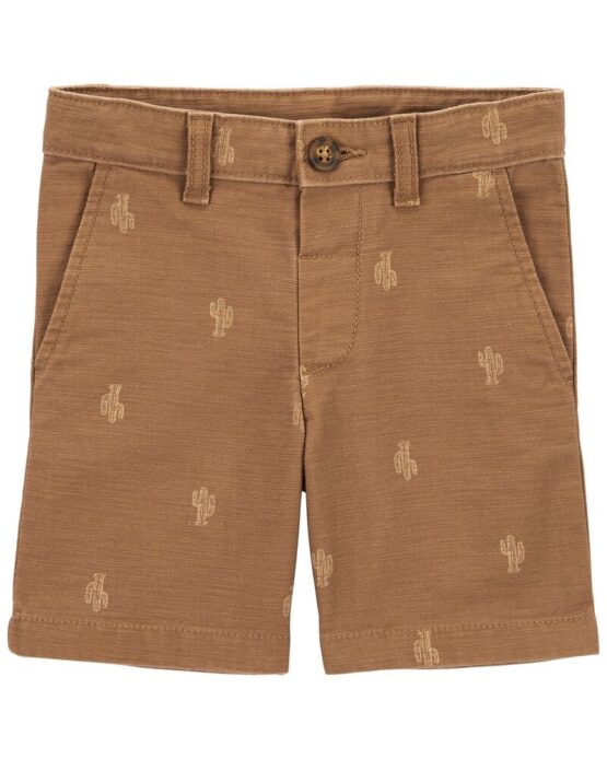 Carter's Baby Brown Cactus Flat-Front Shorts