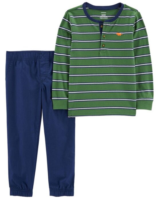 Carter's Toddler Rust/Navy 2-Piece Bear Tee & Jogger Set