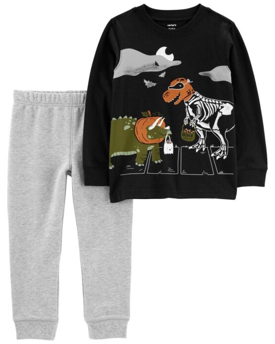 Carter's Toddler Black/Heather 2-Piece Halloween Jersey Tee & Jogger Set