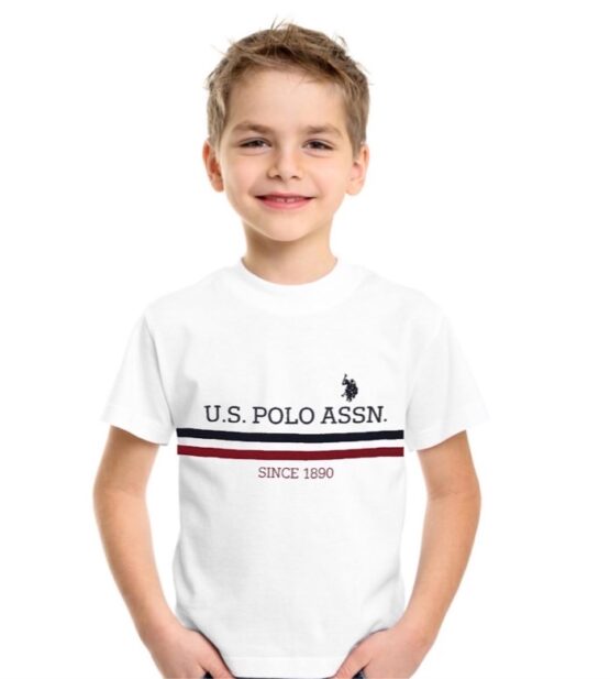 U.S Polo Assn White Crew Neck 100% Cotton