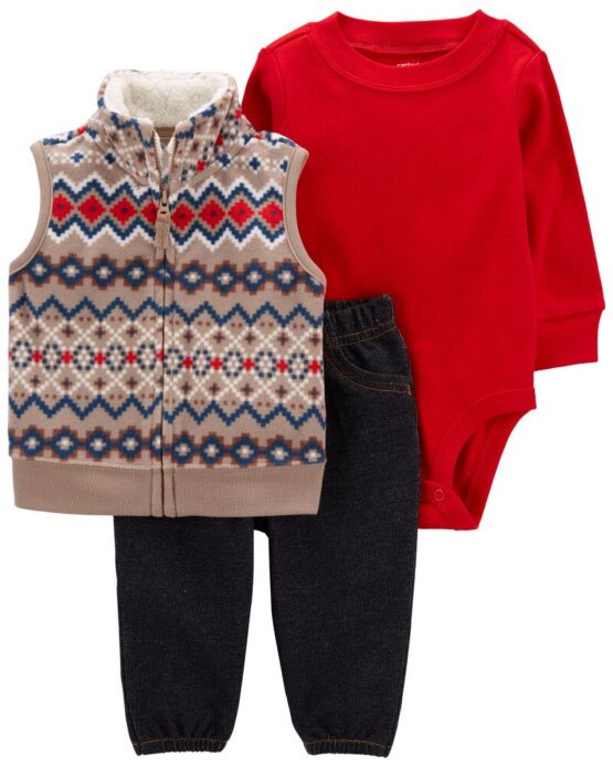 Carter's Baby 3-Piece Fleece Little Vest Set