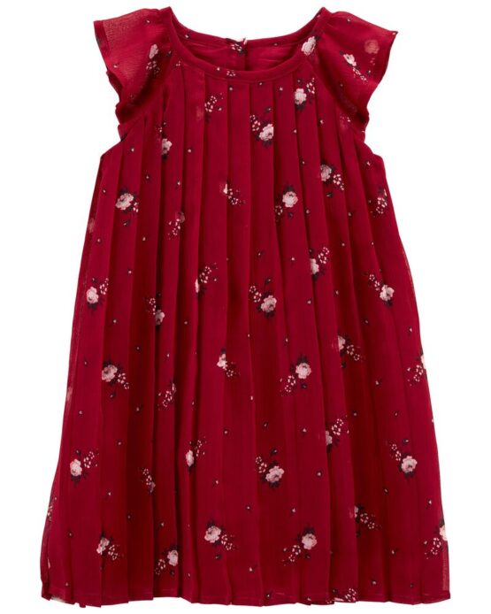 Carter's Pleated Chiffon Floral Dress
