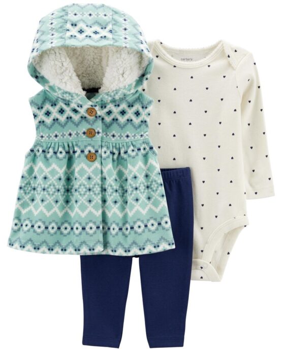 Carter's Infant Girls 3-Piece Little Vest Set