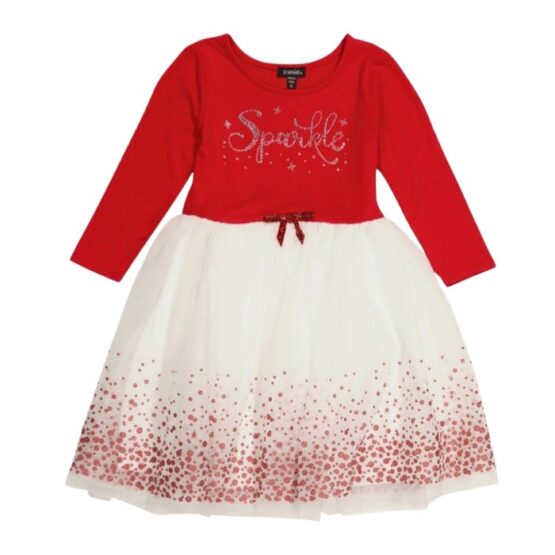 Ocassion Red Sparkle Sleeve Dress