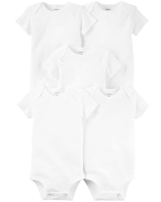 Carter's Baby White 5-Pack Bodysuit