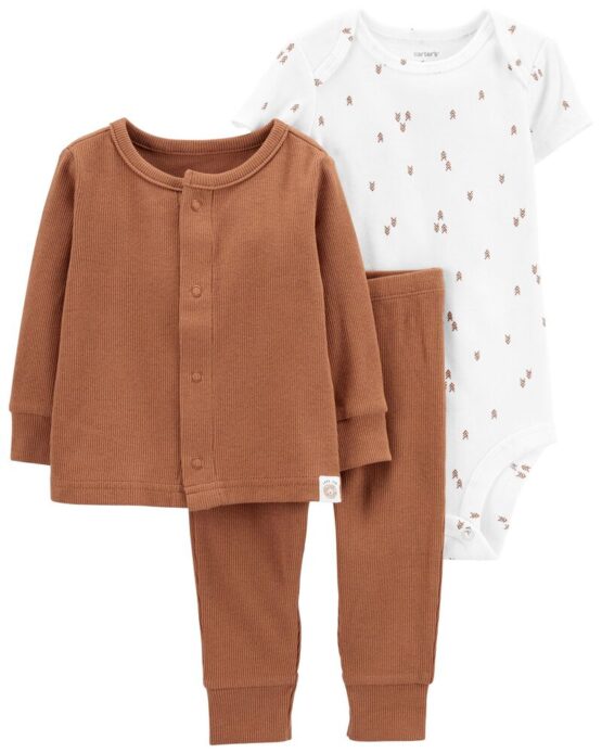 Carter's Brown Baby 3-Piece Little Cardigan Set