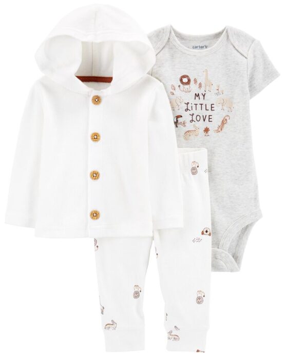Carter's White Baby 3-Piece Little Cardigan Set
