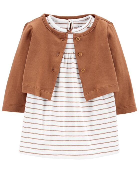 Carter's 2-Piece Bodysuit Dress & Cardigan Set