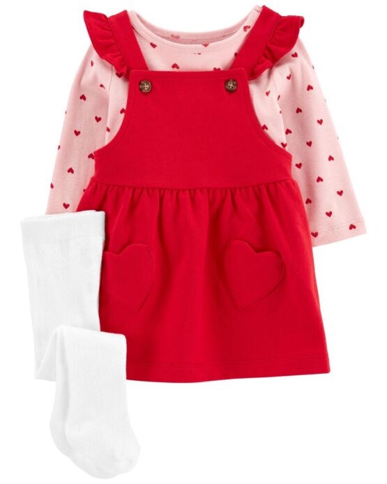 Carter's Baby 3-Piece Heart Tee & Jumper Set