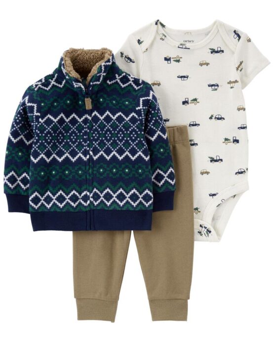 Carter's Baby 3-Piece Fair Isle Little Cardigan Set