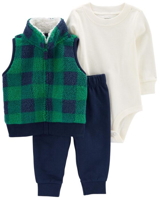 Carter's Boys Infant Boys 3-Piece Sherpa Vest Set