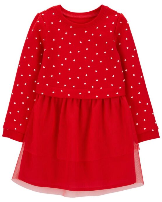 Carter's Kid Heart Long-Sleeve Tulle Dress