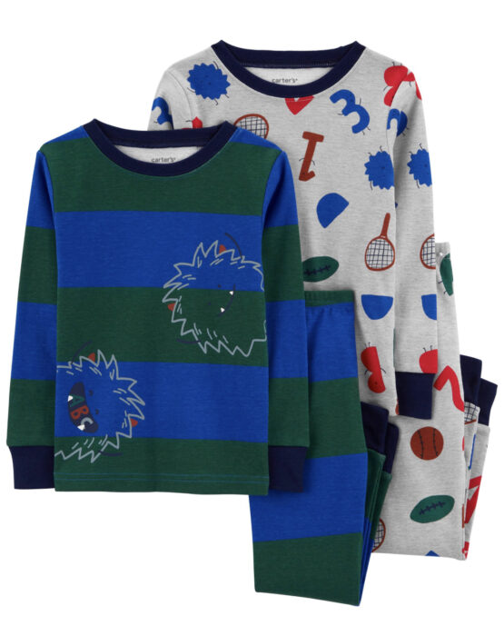 Carter's Toddler 4-Piece Alphabet Monster 100% Snug Fit Cotton PJs