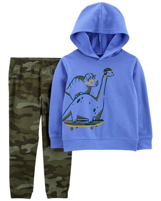 Carter's 2-Piece Dinosaur Jersey Hoodie & Jogger Set