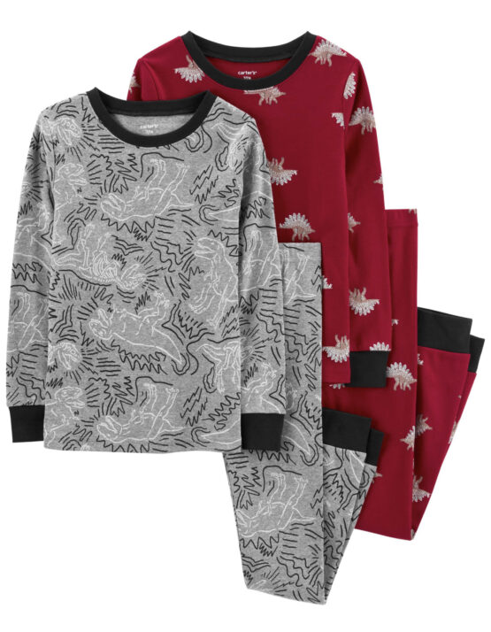 Carter's Kid 4-Piece Dinosaur 100% Snug Fit Cotton PJs