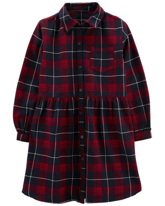 Carter's Kid Navy Red Plaid Dress